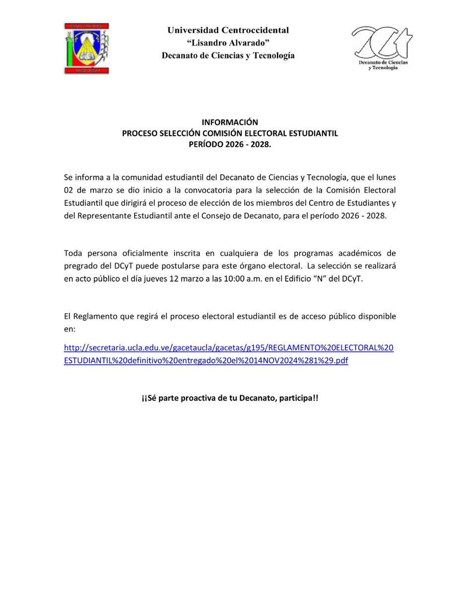 Decanato de Ciencias y Tecnología tweet media