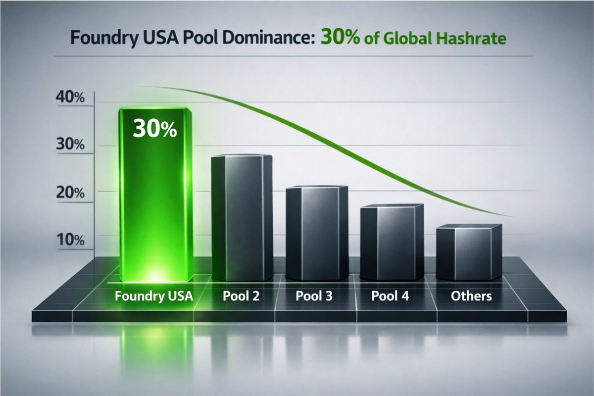 Alexeller11's tweet photo. @Foundry_Digital Foundry already dominates ~30% of global hashrate with Foundry USA Pool. Their secret? Integration.

Largest pool + advanced management software = unbeatable ecosystem. The "Foundry Effect" is real. 🌊 https://t.co/ApbsvoU6av