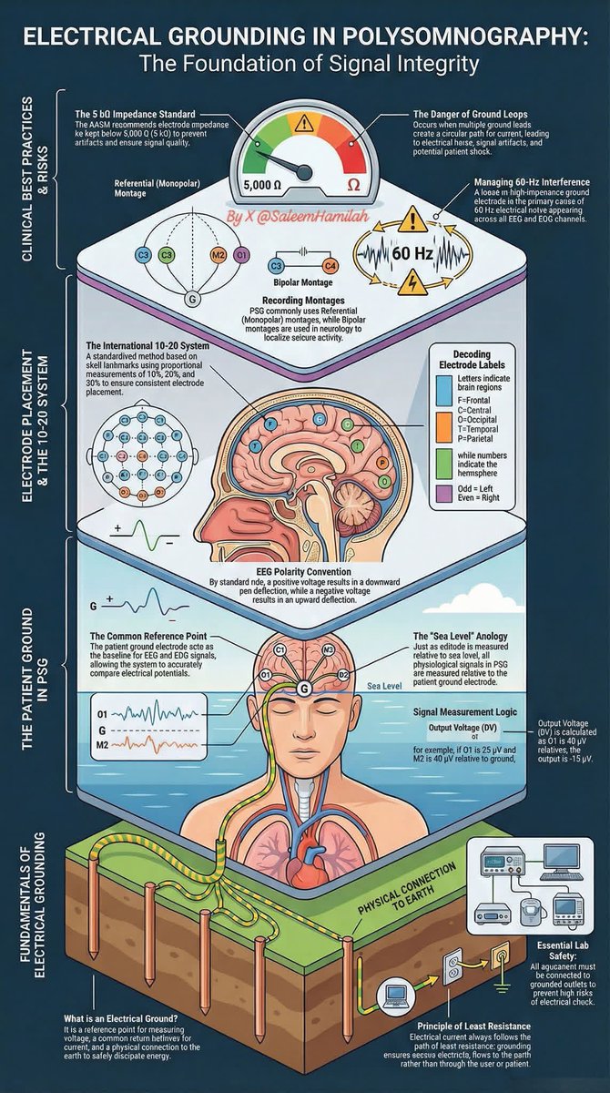 SaleemHamilah's tweet image. ELECTRICAL GROUNDINGIN POLYSOMNOGRAPHY

By Saleem N. Hamilah 

#SleepMedicine #SleepDisorders #sleepapnea #obstructivesleepapnea #Polysomnography