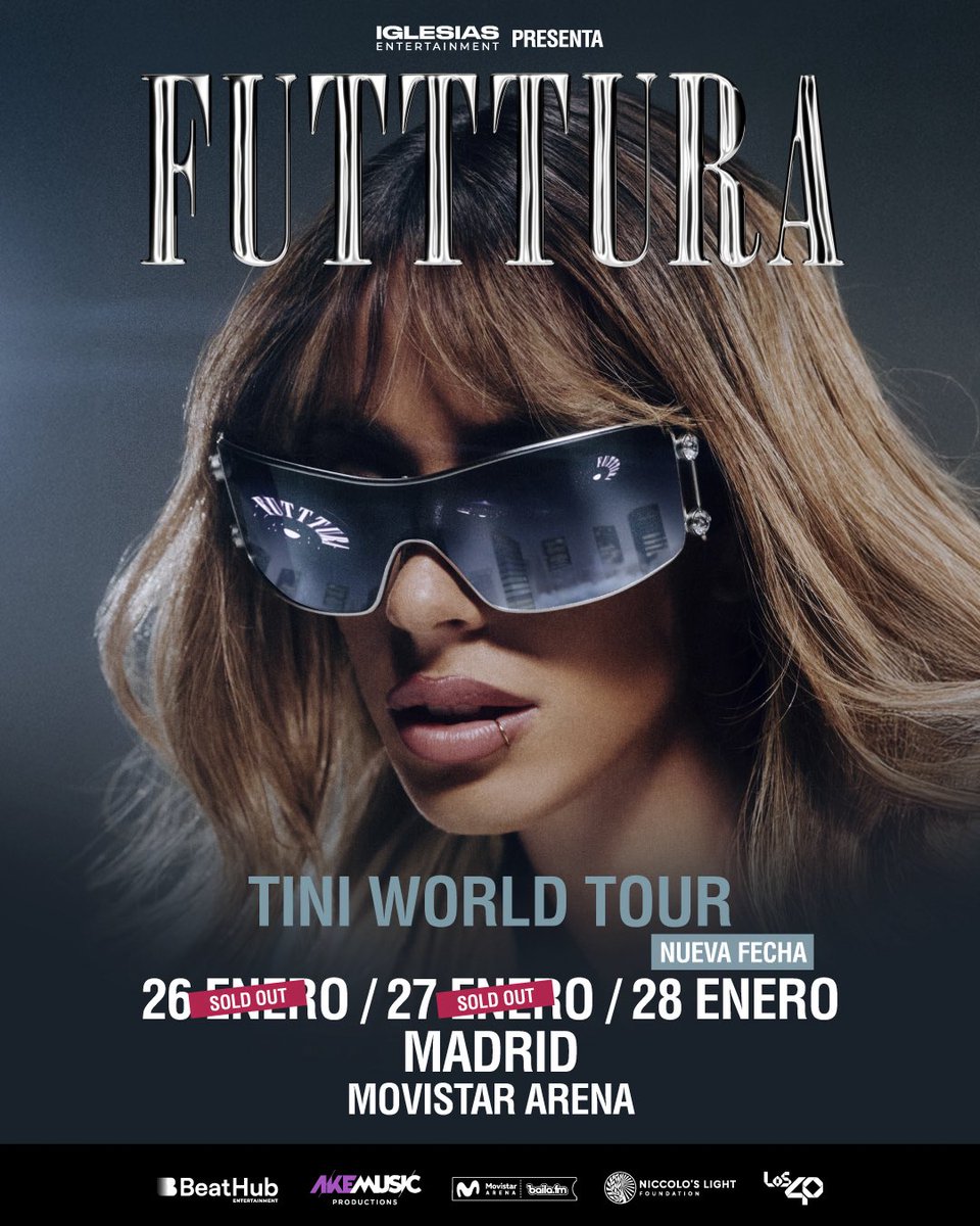 TINIData's tweet photo. TINI acaba de agotar dos fechas en el Movistar Arena de Madrid, España en MENOS DE MEDIA HORA #FUTTTURA 🇪🇸

Se agrega una tercera fecha más https://t.co/NVZReRLCCs