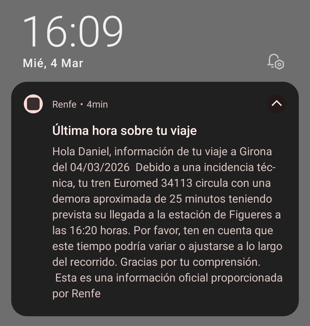 Duc_78's tweet photo. Moltes gràcies @Adif_es per aquest avís quan ja havíem arribat a Girona. Molt útil! https://t.co/aisKOuLoDo