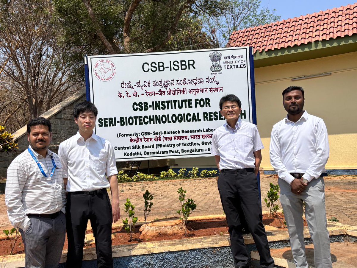 CSBISBR's tweet photo. Dr. Shuichiro Tomita and Dr. Ryusei Waizumi from NARO, Japan, visited CSB-ISBR, Kodathi, Bengaluru, on 3 March 2026.
They discussed ongoing collaborations with CSRTI Mysore and ISBR, explored future research partnerships, toured the laboratories, and interacted with scientists. https://t.co/YyaD0zYG8P