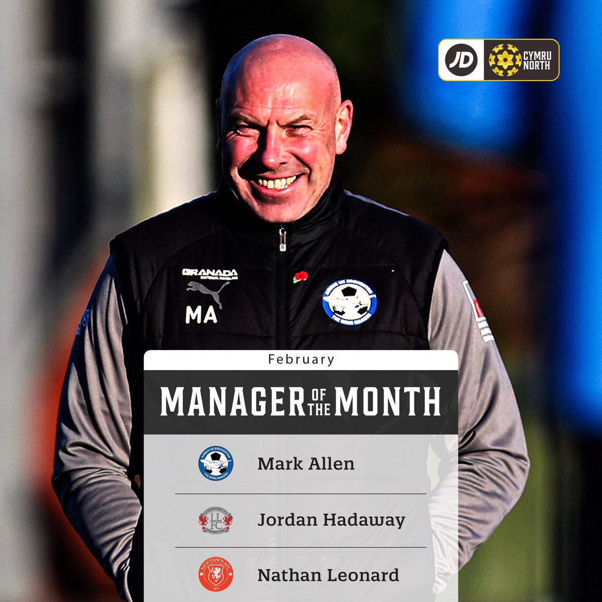 CymruLeagues's tweet photo. 🥁 Presenting the shortlist for February's Player and Manager of the Month awards across the #JDCymruLeagues.  

🗳️ Click below to find out how to vote, with the fan poll being combined with an independent voting panel to determine the winners 👇
