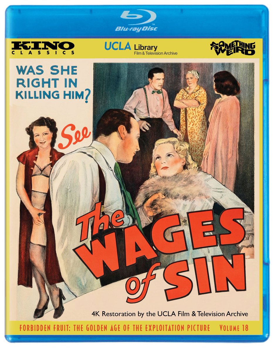 disc_connected's tweet image. ***ANNOUNCEMENT***

Coming on May 19th on Blu-ray in the US from @KinoLorber and #somethingweirdvideo as #18 in their #ForbiddenFruit line: #TheWagesOfSin (1938)!

The gold standard of exploitation films, Willis Kent’s The Wages of Sin is perhaps the most polished (and
