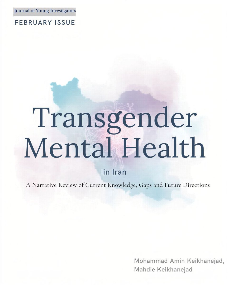 jyijournal's tweet photo. Transgender individuals face significant mental health disparities driven by discrimination, stigma, and limited access to care. Learn more about findings on the mental health state among transgender people in Iran in our February article.
doi: 10.22186/jyi.29.2.1.1 https://t.co/xtK6PSRrqS
