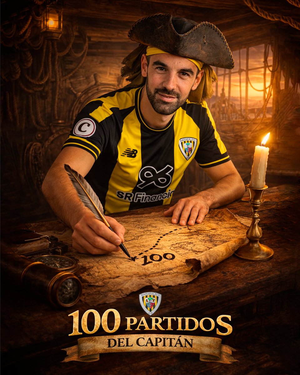BarakaldoCF's tweet photo. ¡𝗢𝗵 𝗰𝗮𝗽𝗶𝘁𝗮́𝗻, 𝗺𝗶 𝗰𝗮𝗽𝗶𝘁𝗮́𝗻! 🏴‍☠️

Es momento de homenajear a @ekaitzmo por sus más de 𝟭𝟬𝟬 partidos defendiendo nuestros colores.
Este domingo, en la previa del partido, le rendiremos el reconocimiento que merece 💛🖤

Zorionak! 🫡 https://t.co/mSbAsy4tBi