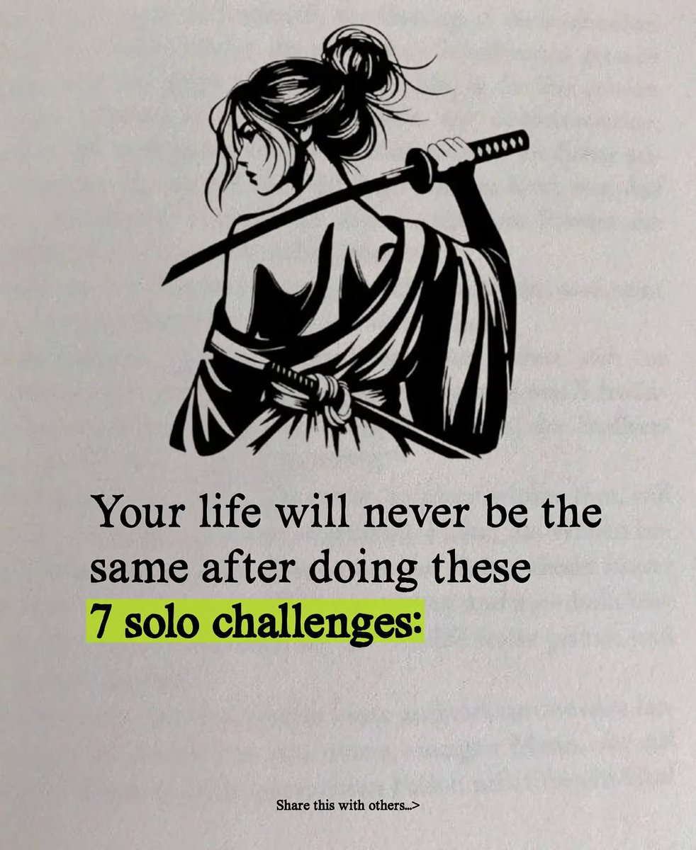 MasculineV7's tweet photo. Your life will never be the same after doing these 7 solo challenges:

-Thread- https://t.co/DeTCgn1muZ
