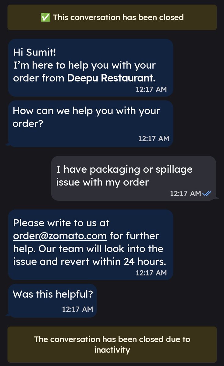 Supo51567367's tweet photo. Hi @zomatocare, I received an order that was spilled and the food was inedible. I reached out, but I still haven’t received a refund. Please resolve this urgently—customers deserve better service.@zomato https://t.co/mdUMNs1LfB