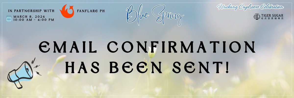 huekangcse's tweet photo. 💙🌸 BLUE SPRING CSE: EMAIL CONFIRMATION 🌸💙

Hi MOA's! Email cofirmation has been sent to your respective email address. If you haven't received yours kindly send us a DM so we can resend it to you.

Thank you for Participating! See you on Mar 8!

#BlueSpringCSE #HueKang #MOA https://t.co/ruuKEDiSAv