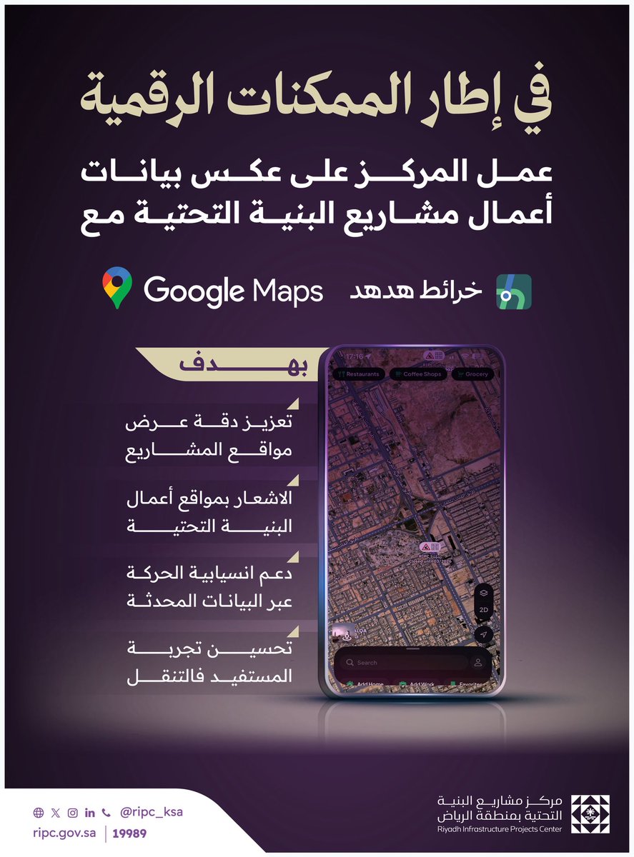 مركز مشاريع البنية التحتية بمنطقة الرياض RIPC tweet media
