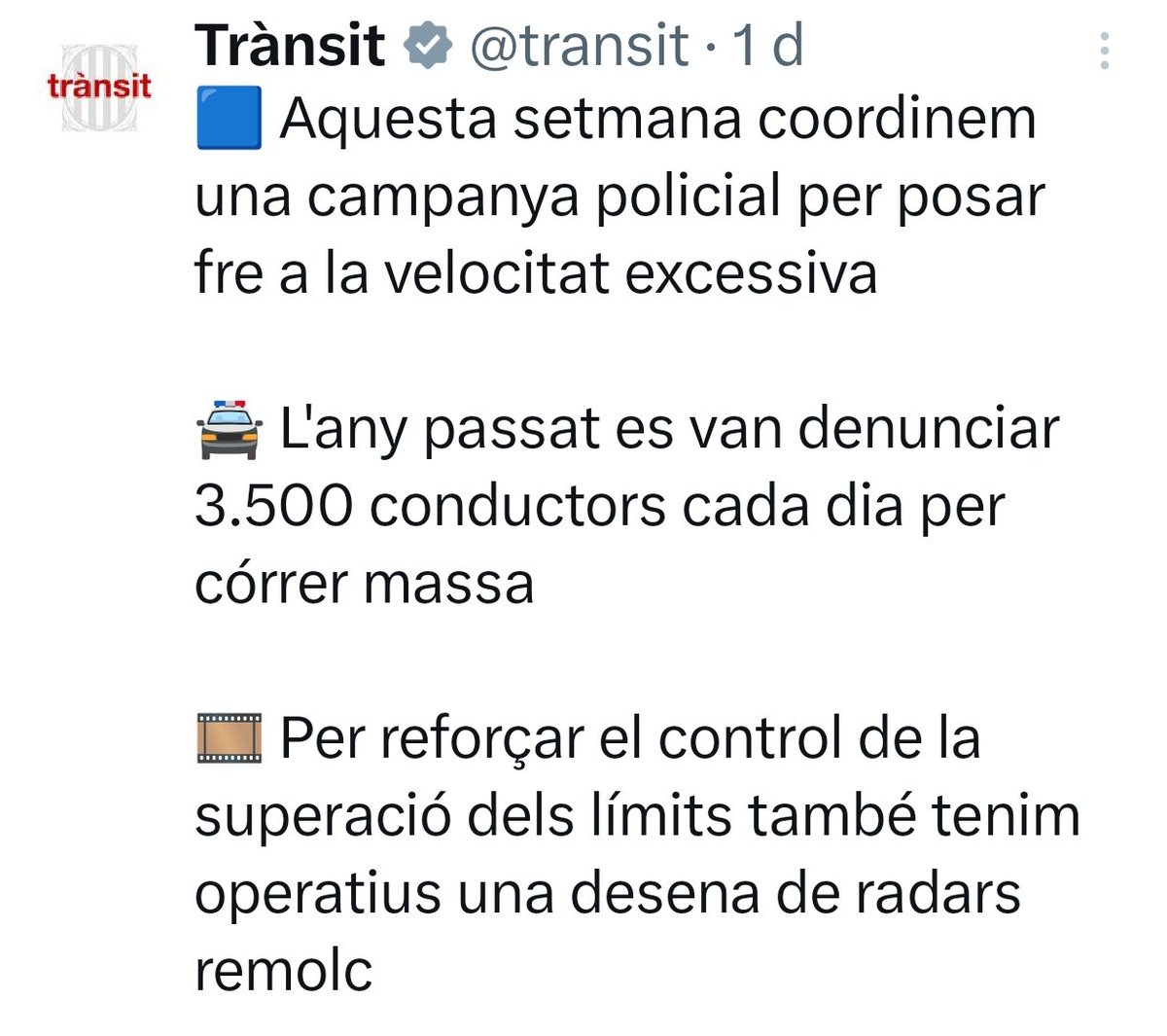 Per si algú se sorprèn del desplegament de radars que tenim ara mateix a la xarxa viària catalana, tenim als companys en campanya de recapta i saqueig. Pel que sembla volen posar fre a la velocitat "excessiva".