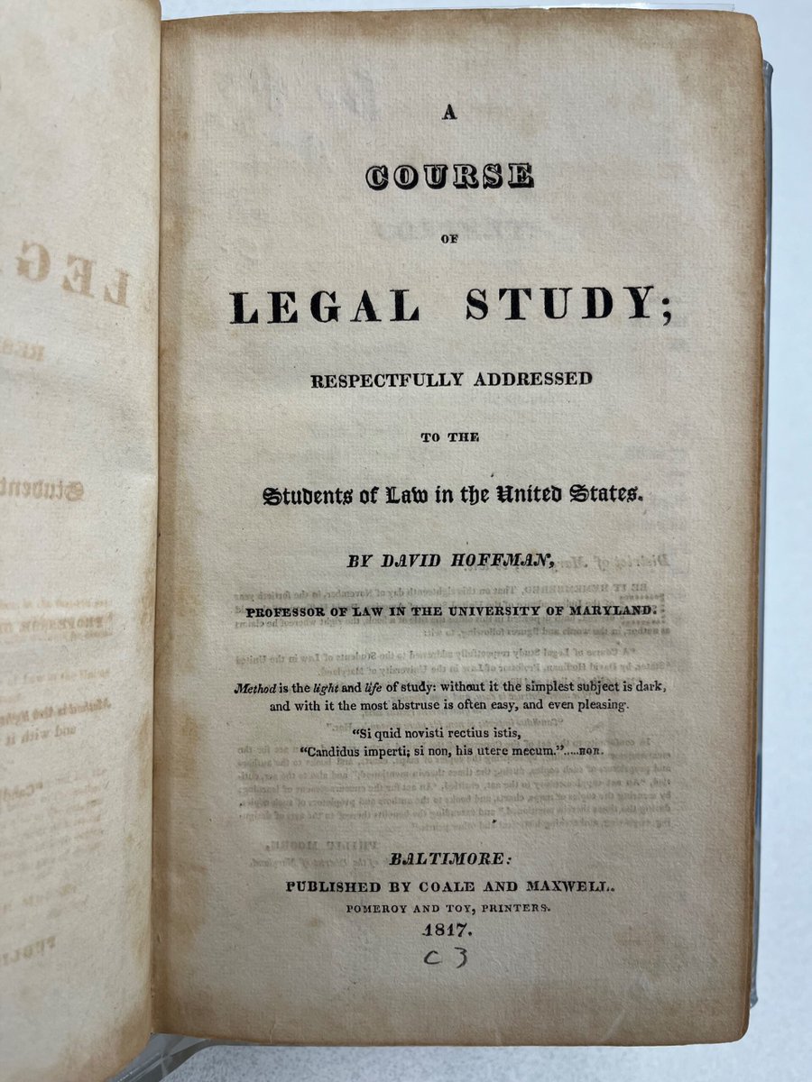 LawLibCongress's tweet photo. In today's blog post, Nathan examines the legacy of David Hoffman, a 19th-century legal scholar who advocated for natural law theory and influenced early American legal education.

Read all about it: https://t.co/Ynjh0HZsE8 #ICLBlog https://t.co/jZ785MdAAf