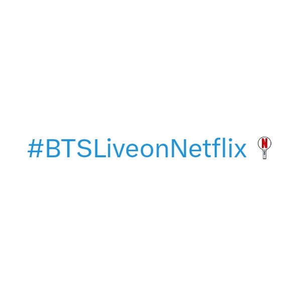 Hay un NUEVO EMOJI junto al # de BTS y su colaboración con Netflix. HOY SALE EL TRAILER! NO PUEDO ESPERAR

AUMENTEMOS LAS TENDENCIAS 👇

BTS THE COMEBACK LIVE IS COMING
BTS X NETFLIX
BTS IS COMING
#BTSxNetflix
#BTSLIVE
#BTSLiveonNetflix