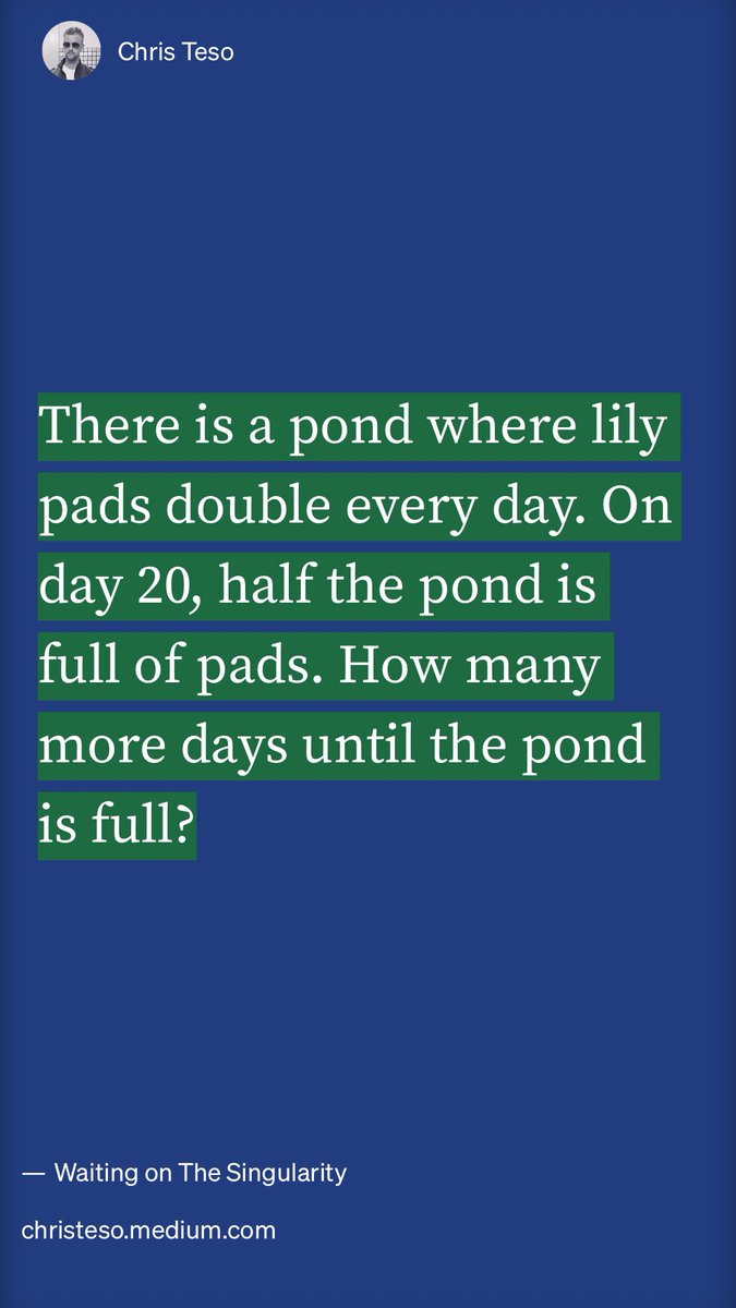 I prefer the lily pond parable, <a href="/DarioAmodei/">Dario Amodei</a>.

medium.com/@christeso/wai…