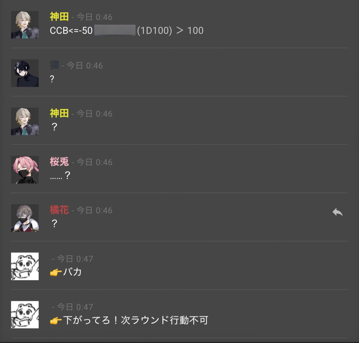 本日の罪の数々