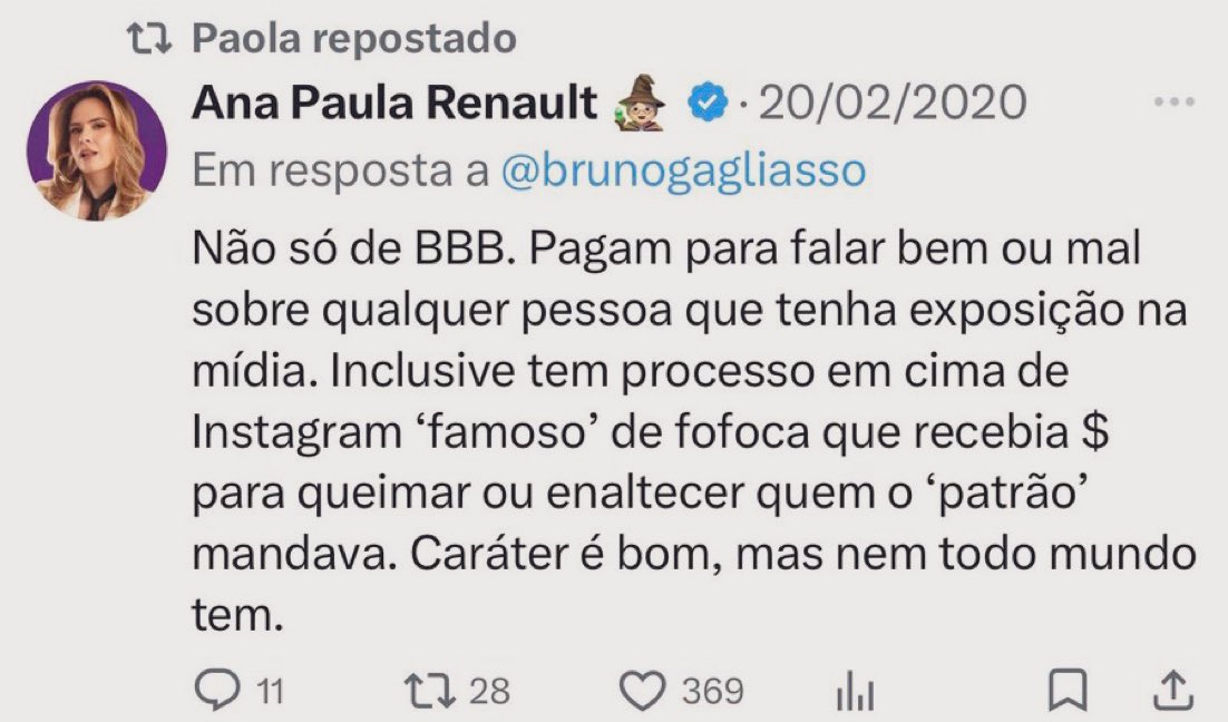 centraldoku's tweet photo. O mundo gira mesmo, né? Em 2020 a Ana Paula estava acusando as páginas de fofocas de receberem dinheiro para favorecer participantes…

Em 2026 essas mesmas páginas estão recebendo dinheiro para favorecer ela! #BBB26 https://t.co/NIsVzDhKln