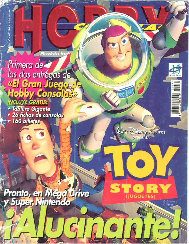 Jorobaflanders's tweet photo. Pues sí, hoy el Delorean del retro se adelanta al miércoles.
Esta bonita portada de Toy Story que quizá recordaréis de la mítica fotonovela de Ediciones B es la que abría el  número 54 de marzo de 1996 de Hobby Consolas.
¡Arrancamos! https://t.co/AX1zUyNrCM