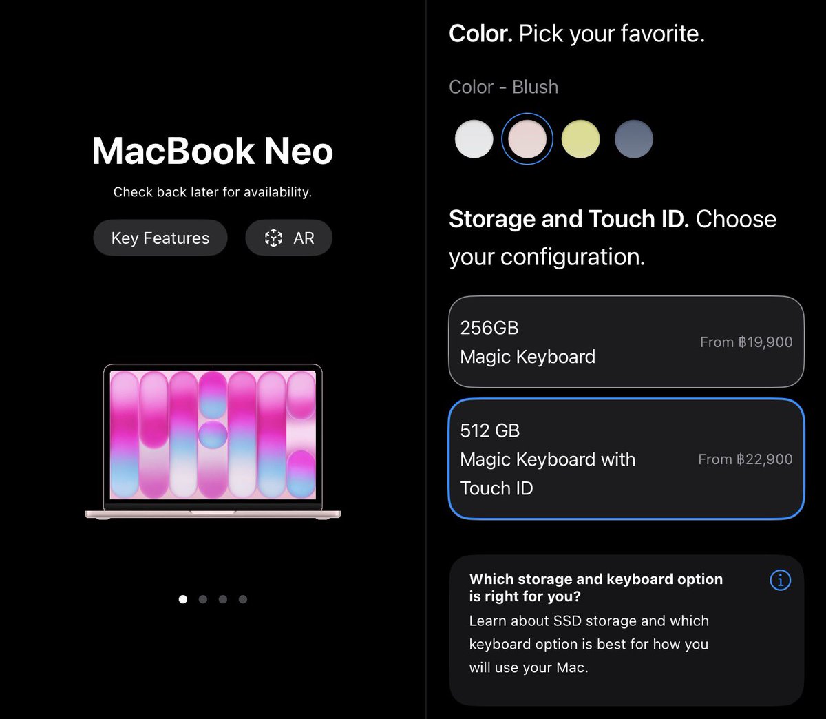 เราไม่ได้ต้องการ Macbook ที่สเต็กโหด เราต้องการ Macbook สีจมพูวพาสเทล นอนไม่หลับเลย ฟามอยากได้มันถ่างตา จะซื้อได้ตอนไหน๋🥹