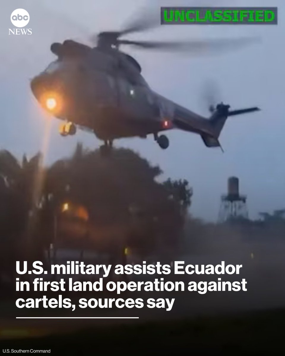 The U.S. and Ecuador have carried out a joint military operation against “designated terrorist organizations in Ecuador,” a source told ABC News. abcnews.link/gA8teza