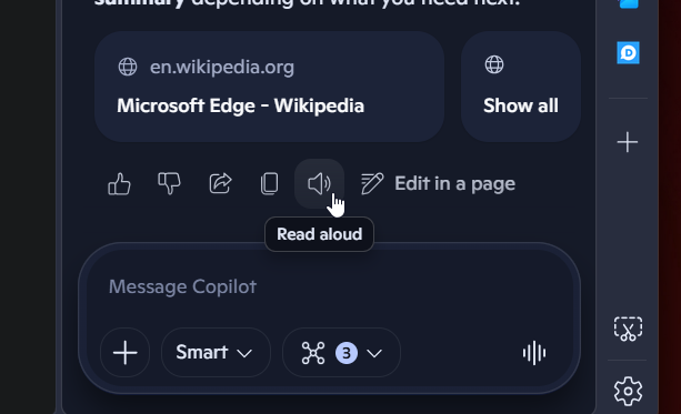 Microsoft has finally brought back the option to read responses aloud ...