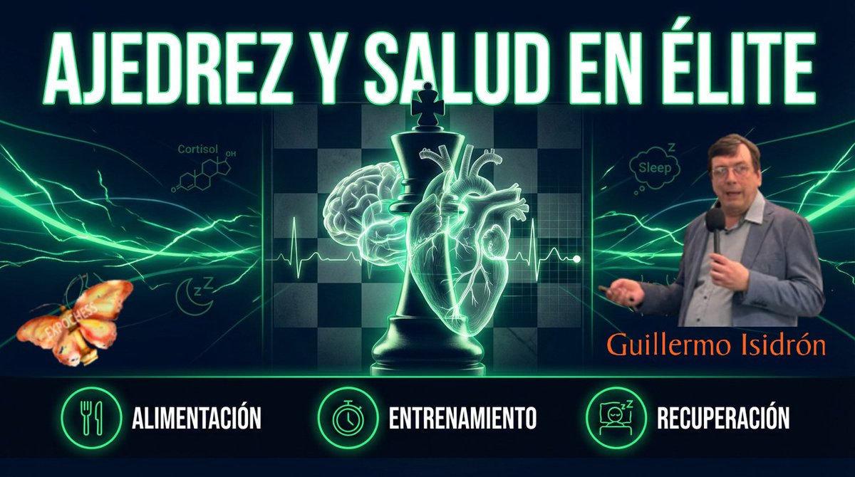 expochess64's tweet photo. Dr. Guillermo Isidrón | Ajedrez y salud en élite: estrés, metabolismo y optimización

▶️ https://t.co/KHRUHAMqoT

📍 Conferencia previa al conversatorio ¿Es el ajedrez un deporte? de EXPOCHESS 2026 (Club de Ajedrez de Gros, Donostia–San Sebastián).

#EXPOCHESS #Ajedrez #Salud https://t.co/Wh2Qsc7O9U