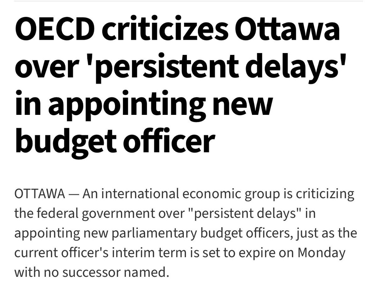 SatireSquadHQ's tweet photo. Why have no Canadian Media asked Mark Carney about the Parliamentarian Budget Officer?🤷🏻‍♂️

Canada is now without a Financial Government Watchdog to hold the Liberals Accountable. 

Even the OECD is criticizing this! https://t.co/X5GY4LQxbF