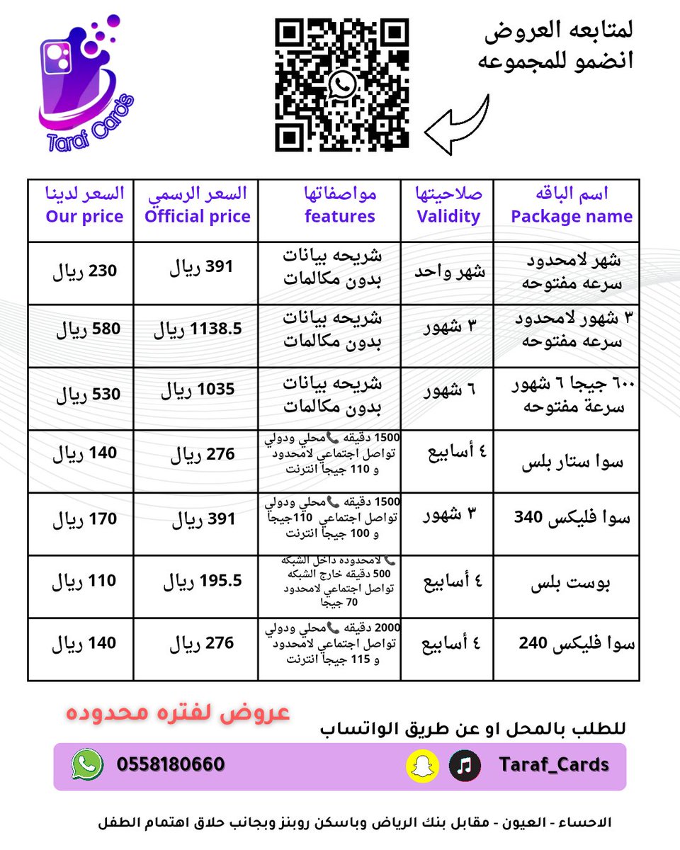 7alaCards's tweet photo. باقات كويك نت وشرايح انترنت باسعار مخفضه
شرائح زين و stc بوست بلس و سوا ستار سوا 150 وغيرها الكثير باقات شباب وتقييماتنا عاليه في حراج وفي خرائط قوقل للطلب اما بالمحل او عن طريق الواتساب وقريبا راح نفتتح موقعنا الالكتروني https://t.co/Peeflj0Ybk