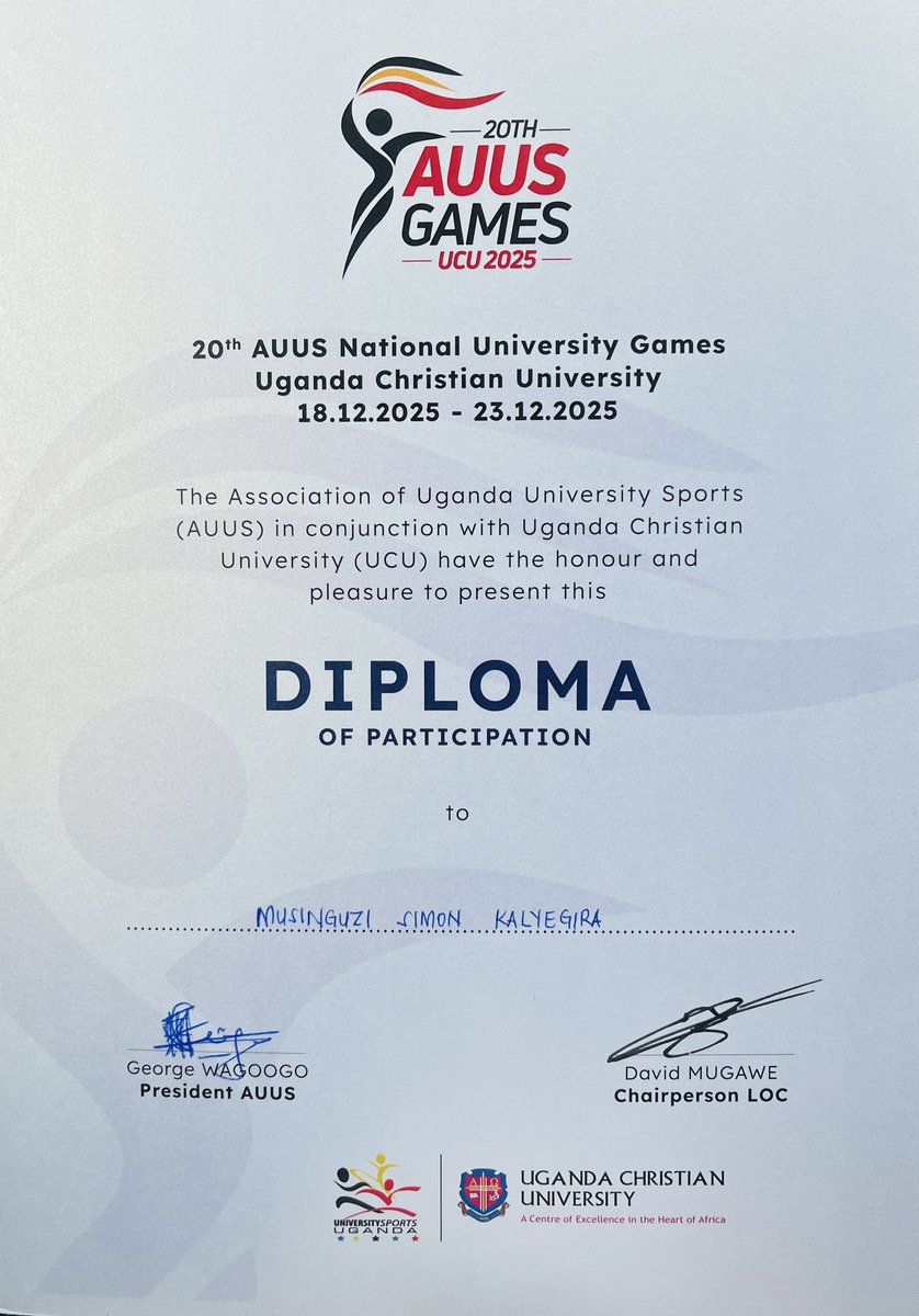 MusinguziSimo11's tweet photo. I was honoured to represent @Makerere and secure a Silver medal at the AUUS Games in @UCUniversity
Huge gratitude to my teammates for the incredible synergy and grit that kept our standards high in every round.
I greatly believe in Teamwork.
#MUSC #AUUsgames #MakerereScrabbleClub https://t.co/emP60spyd3