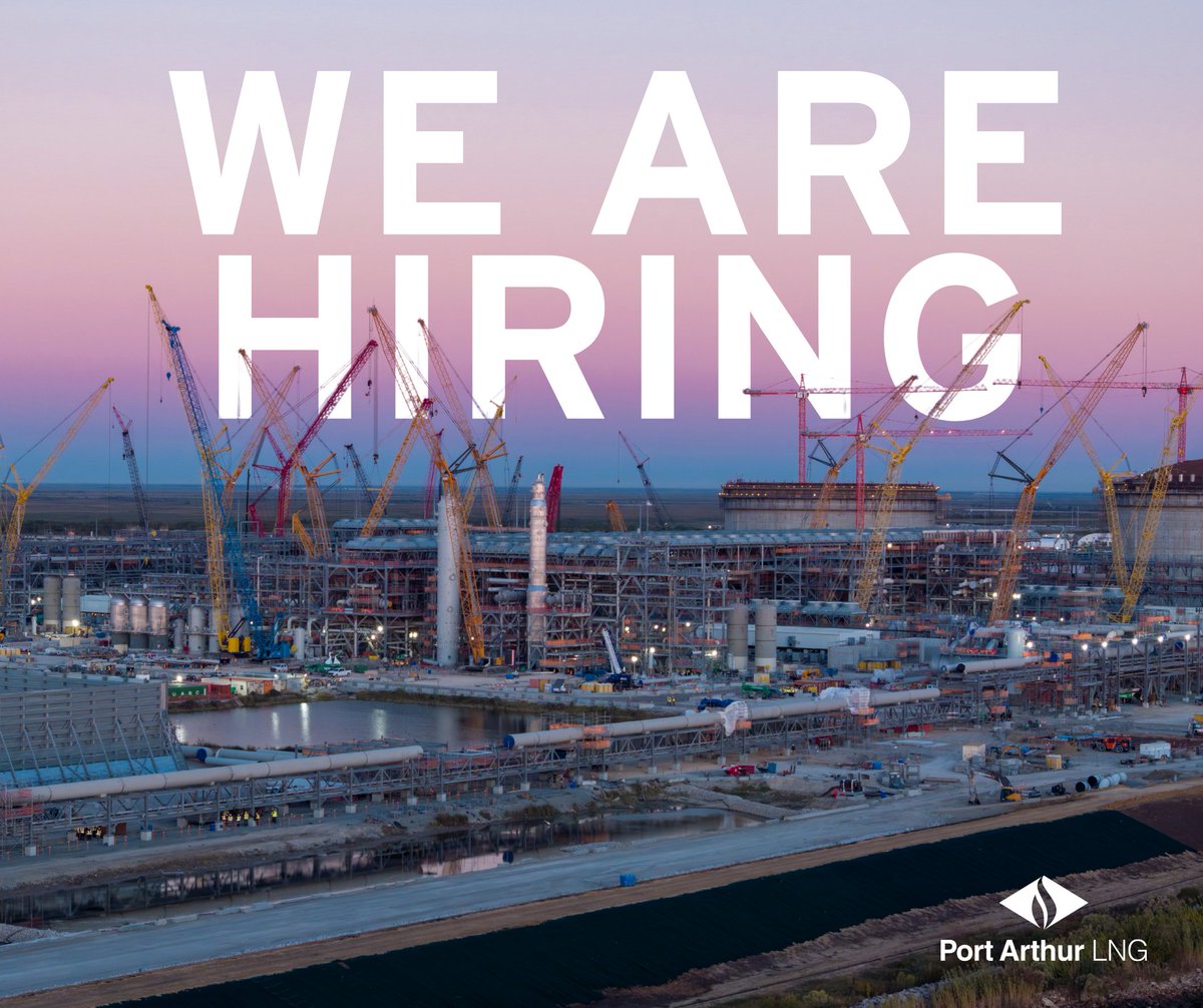 PortArthurLNG's tweet photo. Port Arthur LNG is growing, and we’re looking for talented people to join our team. If you’re ready to build a strong future in Southeast Texas and be part of a world class facility, we’d love to hear from you.

Explore open roles and apply today: https://t.co/uQZCtC92WU https://t.co/CFfTp4KFaT