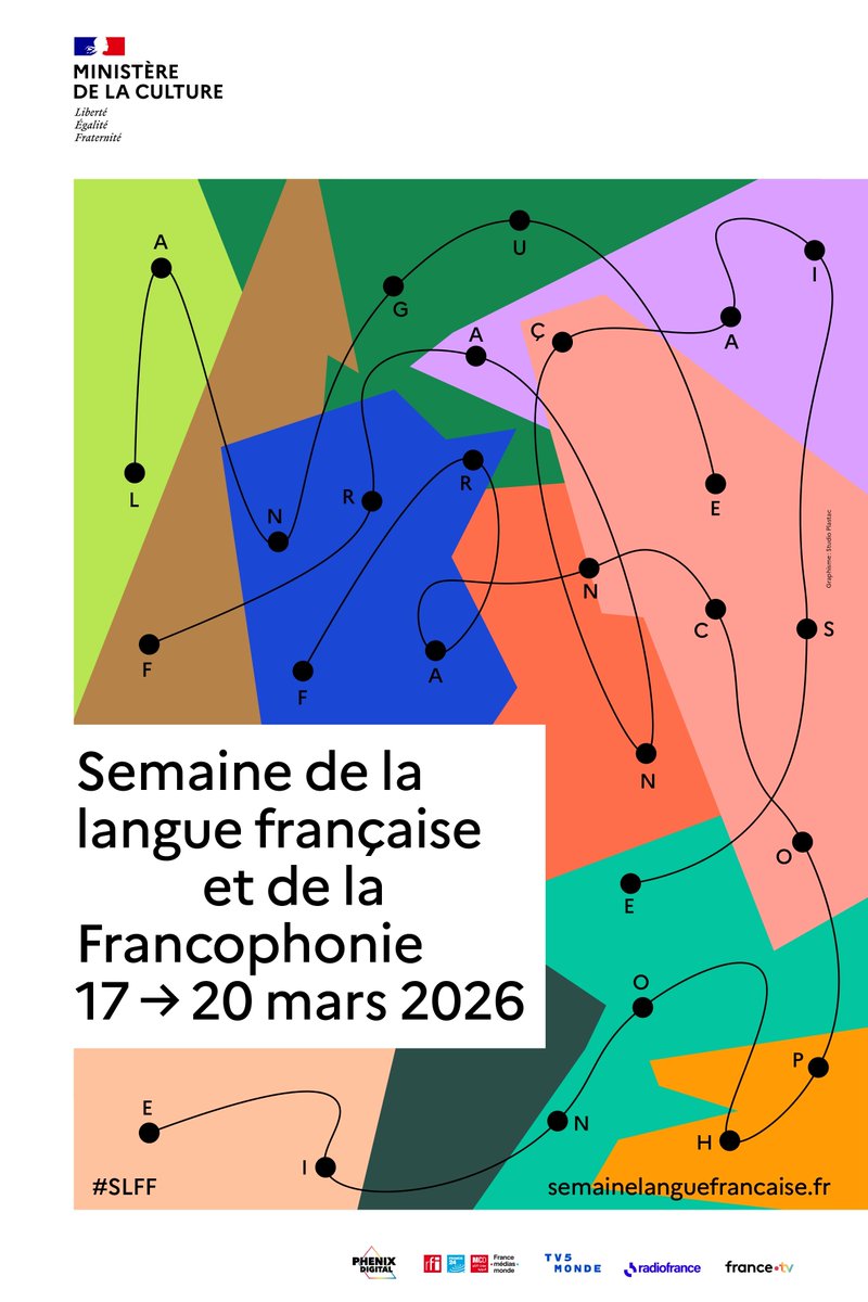MinistereCC's tweet photo. ✍✨Découvrez l'affiche officielle de la 31e édition de la Semaine de la Langue Française et de la Francophonie conçue par le Studio Plastac !

📆 Du 17 au 20 mars 2026, partagez, échangez et jouez avec les mots ! ​

Pour en savoir plus 👉 https://t.co/fllRueC3u1 https://t.co/C5UhHlMAdA