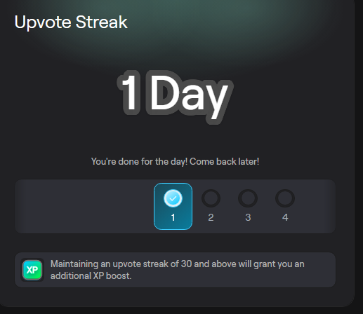 My streak reset, any idea why?

Anyways day 3 / 30 upvoting my fav apps on
<a href="/AbstractChain/">Abstract</a>

Today was mazeofgains

gMabs  💚