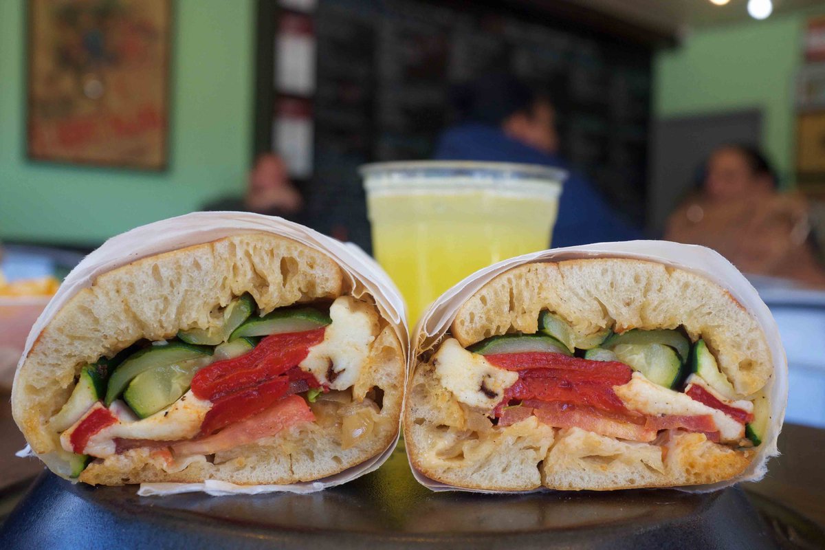 Craving something fresh and flavorful? Dive into our Grilled Veggie #00 at Cook's Tortas! Savor the medley of roasted bell peppers, grilled zucchini, sweet onion, tomato, grilled queso fresco with a hint of garlic spread &amp; mayo. 🥒🍅🧀 #CooksTortas #VeggieDelight #FoodieFinds
