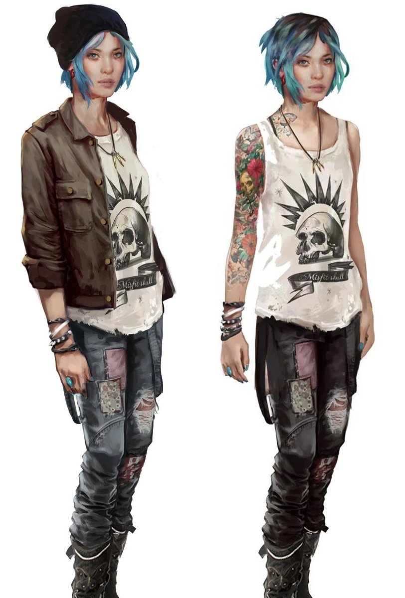 Dandeli0ness's tweet photo. physical resemblance is not the most important thing about adapting Chloe Price imo, for me its:

- her GAYNESS
- her punk style (not just style, but her punk attitude and politics too, she's ain't a poser)
- her blue hair
- chemistry with max
- body language and personality https://t.co/3ISb9o0FxM