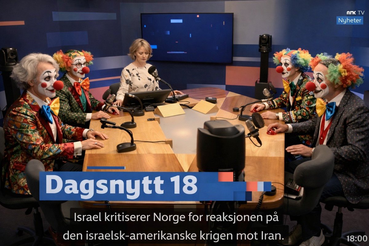 I går kveld satte jeg meg ned foran skjermen, mest fordi faren min fortsatt insisterer på at det er en slags borgerplikt å følge med på NRK. «Man må jo vite hva som skjer,» sier han, med den gamle, nesten nostalgiske troen på at statskanalen er stedet hvor verden forklares