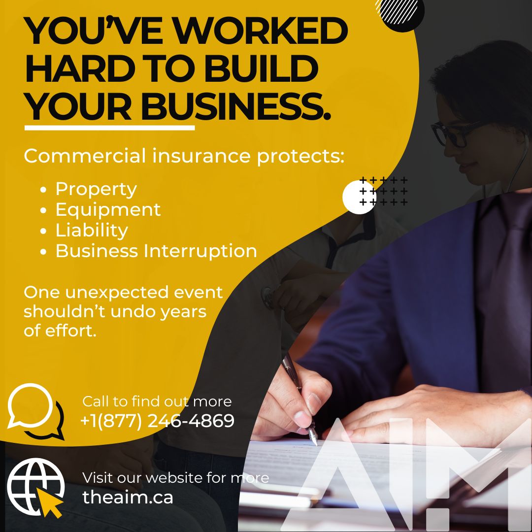 theaimINS's tweet photo. You've worked hard to build your business. Commercial insurance protects: 

- Property 
- Equipment 
- Liability
- Business Interruption 

One unexpected event shouldn't undo years of effort. 

Contact us for a quote at +1 (877) 246-4869 or visit us at https://t.co/LLj7x1Aw8D! https://t.co/bqUI0LfrZj
