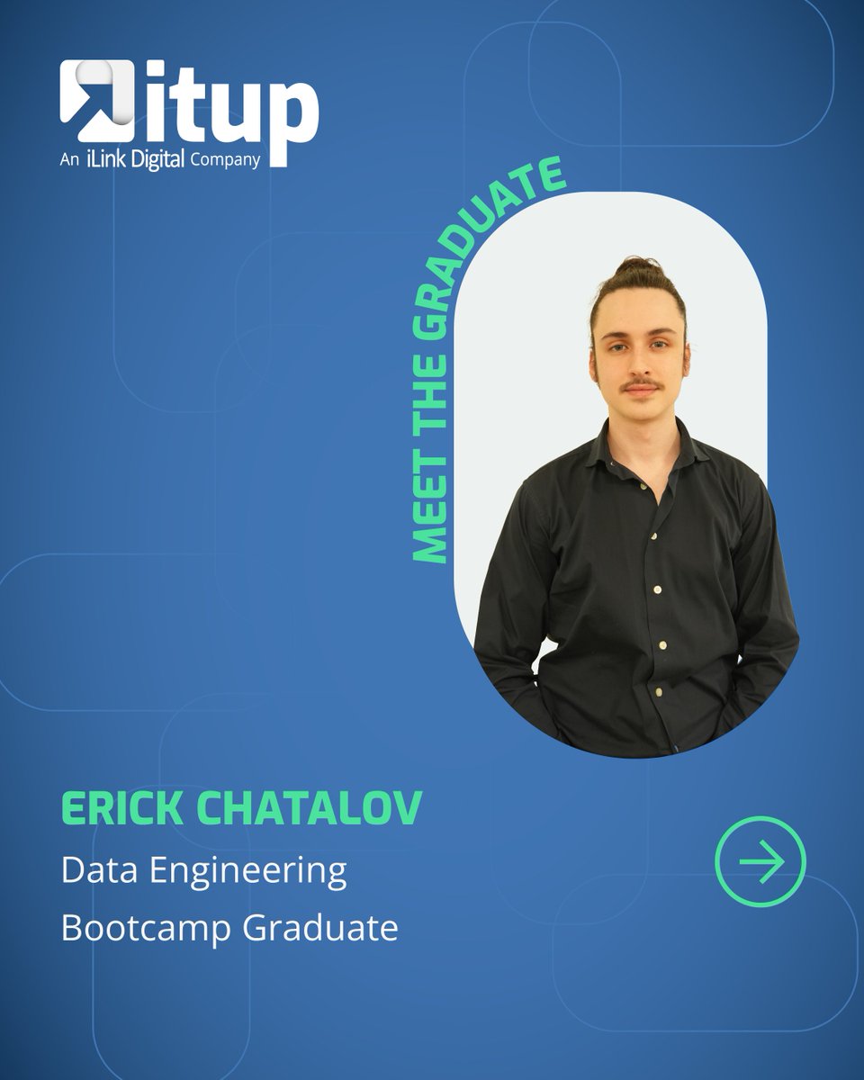 _ITUp_'s tweet photo. Career acceleration mode:ON!

Meet Erick Chatalov, our latest Data Engineering Bootcamp graduate.
Erick mastered the bridge between theory and practice at ITUp, evolving his skills to think like a pro Data Engineer.

Congrats on the milestone, Erick! 👏 
#dataengineeringbootcamp https://t.co/oBgPbfwkfj