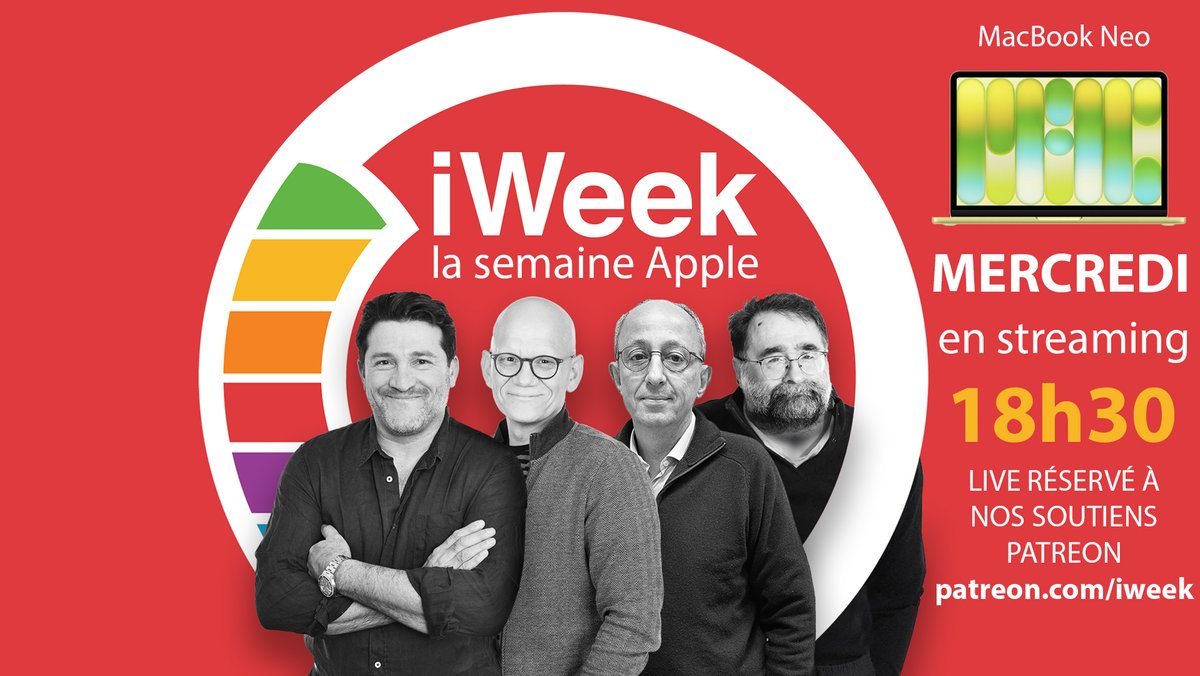 iweeknews's tweet image. #MacBookNeo et toutes les annonces @Apple de ces trois derniers jours, c'est à partir de 18h30 en direct dans #iweek 268 avec nos guests, @Frederic_Orange et @clementsauvage : stream exclusif pour nos soutiens #Patreon. Rejoignez-les et rejoignez-nous :
👉 patreon.com/iweek