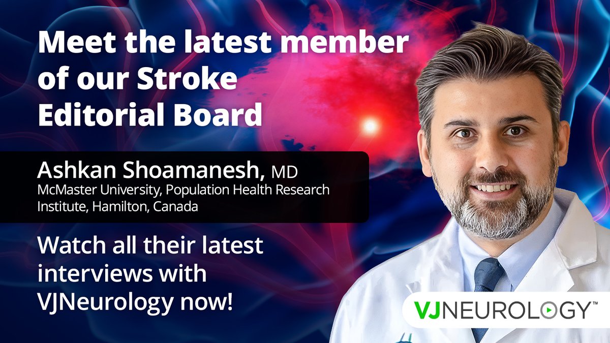 VJNeurology's tweet image. We are delighted to welcome @Ash_Shoamanesh (@McMasterU) onto the VJNeurology Stroke Editorial Board!🎉

Dr Shoamanesh brings extensive expertise in hemorrhagic stroke management and secondary stroke prevention, leading multiple international clinical trials.

🎥Watch his latest