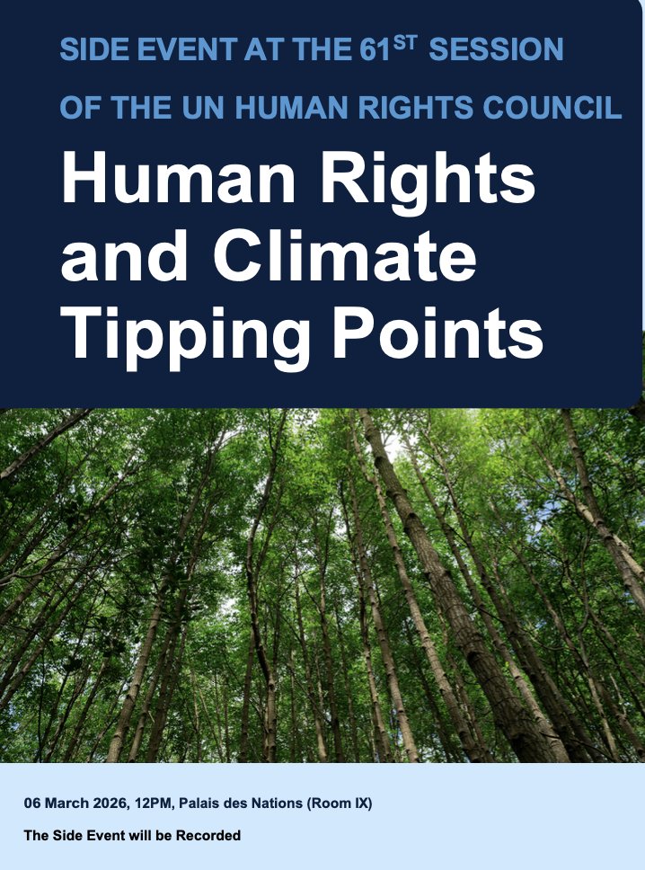 SRclimatechange's tweet photo. Heading to @UNGeneva for:

- consultations on #Food systems, #ClimateChange #HumanRights: Thu 5 March, 12-1pm, Room III, Palais des Nations

- events on #TippingPoints science &amp; on #Food, #Land #AgrarianReform: ICARRD+20 Outcomes on Fri 6 March at 12-2pm, Room IX, Palais

&amp; more https://t.co/Y1fzNr9eWi