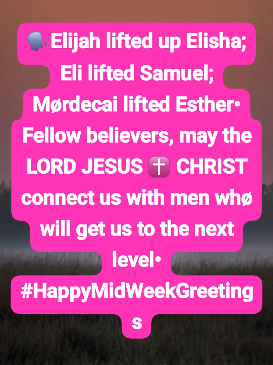 ogbaji_m's tweet image. Elijah lifted up Elisha;
Eli lifted Samuel;
Mørdecai lifted Esther•
Fellow believers, may the LORD JESUS ✝️ CHRIST connect us with men whø will get us to the next level•
#HappyMidWeek