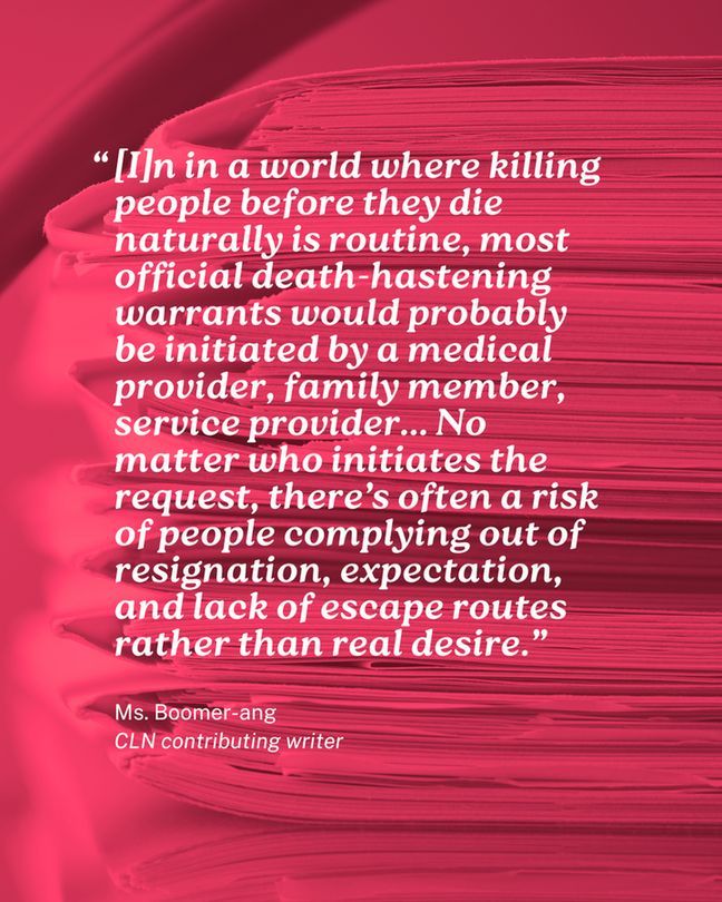 In the euthanasia debate, the focus has shifted to the dangers of permitting euthanasia for people with mental illnesses. The debate exposes how a narrowed focus on such policy could imply support for its use for people with physical disabilities.

consistent-life.org/blog/index.php…