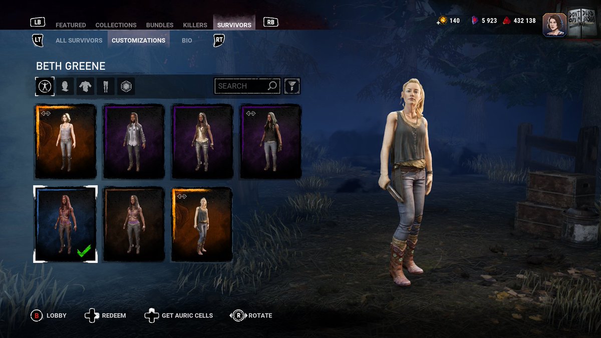 Beth Greene in Dead by daylight tweet media