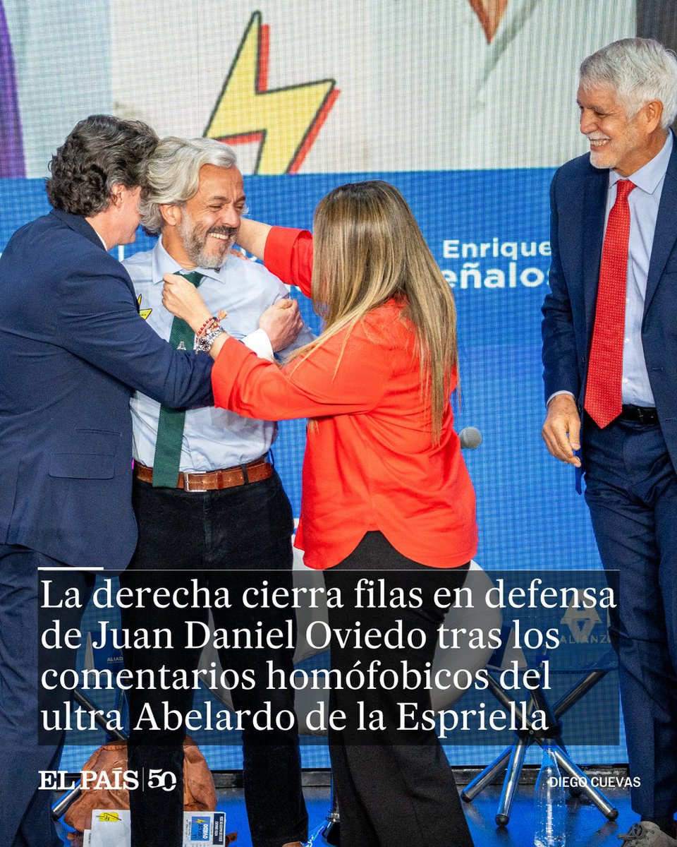 ElPaisAmericaCo's tweet photo. La derecha colombiana se ha unido en condenar la homofobia del ultra Abelardo de la Espriella. El detonante ha sido una entrevista en la que el candidato presidencial ridiculiza a otro aspirante, Juan Daniel Oviedo, por su homosexualidad https://t.co/R6irOURGCu https://t.co/u6oHWlyRKf