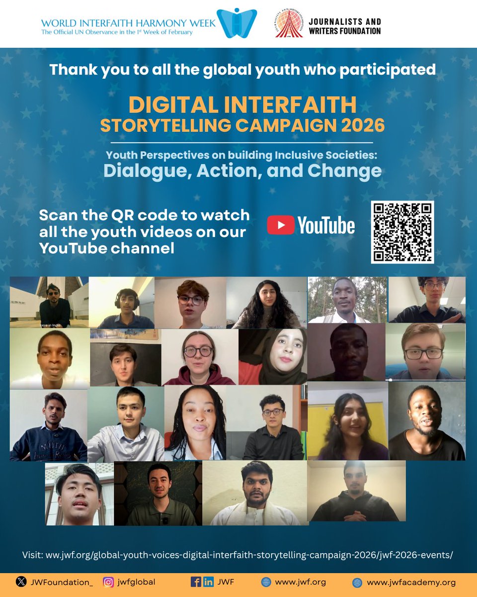 Thank you to all global youth who participated in the Global Youth Voices #DigitalInterfaithStorytellingCampaign2026 <a href="/wihw/">WIHW</a> 

In the spirit of World Interfaith Harmony Week, young leaders from around the world shared messages promoting dialogue, mutual respect, and peaceful