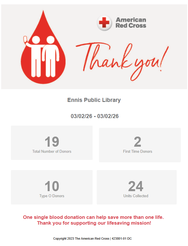 Ennis Public Library tweet media