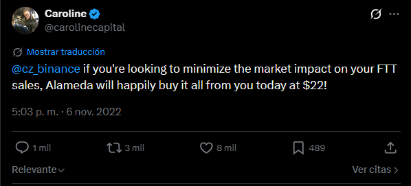 CryptocapoOO's tweet image. 🛑  ADVERTENCIA 🛑

Michael Saylor acaba de decir "Puedo comprar más Bitcoin del que me pueden vender"

¿Sabéis quien dijo eso? Caroline Ellison, CEO de Alameda Research. Justo 2 días antes de la quiebra de #FTX 

x.com/carolinecapita…

Dijo que le comprarían todo el FTT que
