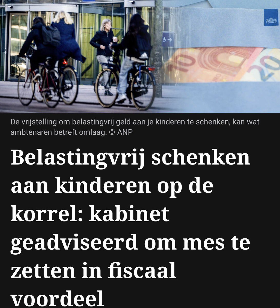 Als ik mijn zuurverdiende geld, waar ik al veel teveel belasting over betaald heb, aan mijn kinderen wil geven is dat mijn zaak en daar zou de overheid zich niet mee moeten bemoeien. Het is echt de aller- allerhoogste tijd voor halvering van het aantal ambtenaren. #boos