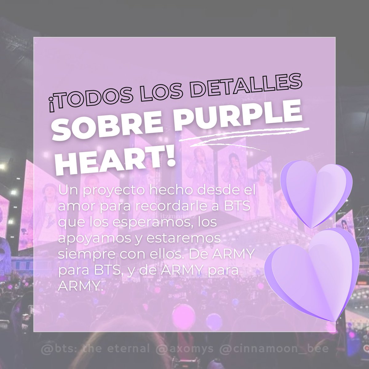 www_bangtan_613's tweet photo. PURPLE HEART – 07 DE MAYO💜

Este 07 de mayo vamos a llenar el estadio de corazones morados para recordarle a BTS que los esperamos, los apoyamos y estaremos siempre con ellos.

De ARMY para BTS, y de ARMY para ARMY. 🇲🇽

@axomysmx @cinnamoon_bee #PurpleHeart #BTSMexico #ARMY https://t.co/zCM0A9X1J6
