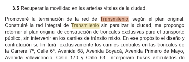 En Bogotá no ha habido alcalde que cambie la prioridad en cuanto a transporte, todos resultan amigo sde Peñalosa y el mal negocio. Y sí, Petro incluido, acá su programa de gobierno 2012-2015 "BOGOTA HUMANA YA!" (alcaldiabogota.gov.co/sisjur/normas/…):