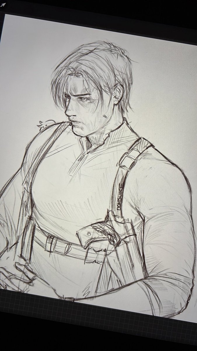Domsuke01's tweet photo. Leon drawings are back :P 
#RE9 #ResidentEvilRequiem #LeonSKennedy https://t.co/SZ4tHaEbUz
